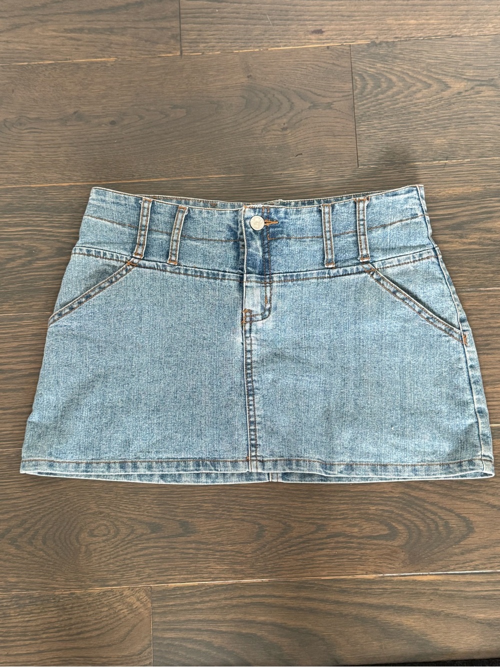 Light Wash Denim Mini Skirt - Casual Everyday Style